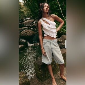 Free People Hollie One-Shoulder Top Sz M NWT